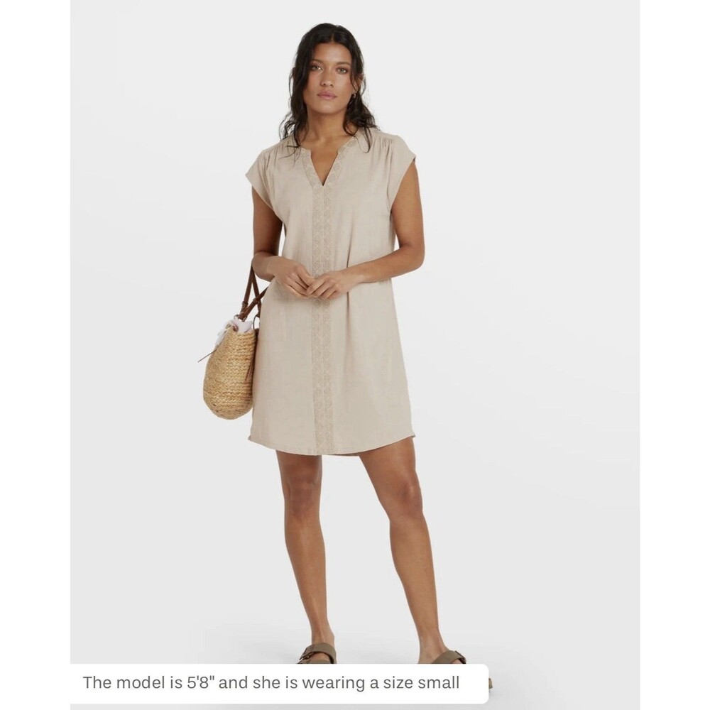 Sherpa Adventure Gear Hara Cap Sleeve Dress Organic Cotton Womens Small Goa Sand